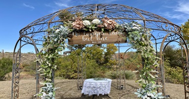 Gazebo decorated for small wedding