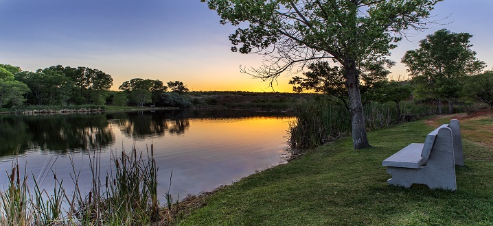 picture of the lake in the evening