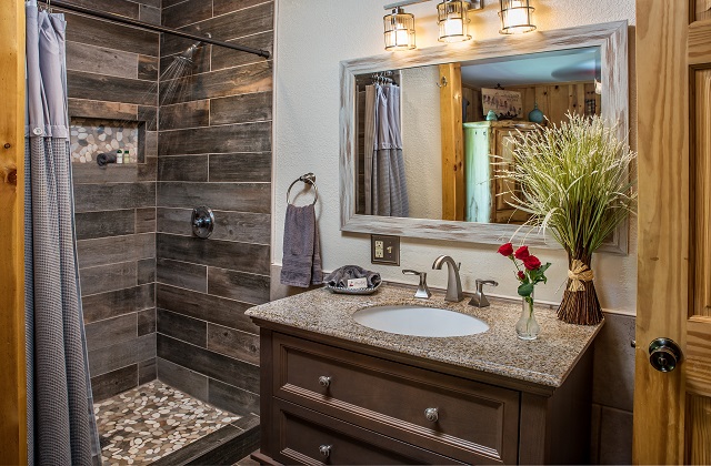 View of the Sunset trail from the room through the sliding glass doors.